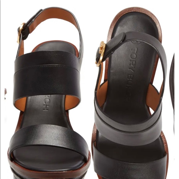 Tory Burch Selby Leather Wedge - Sz 6.5 - NEW 🖤 - Picture 8 of 11